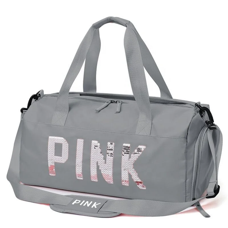 Lightweight Cylinder Man Travel Luggage Duffel Bag Girls Pink Fitness Sports Gymnast Bag