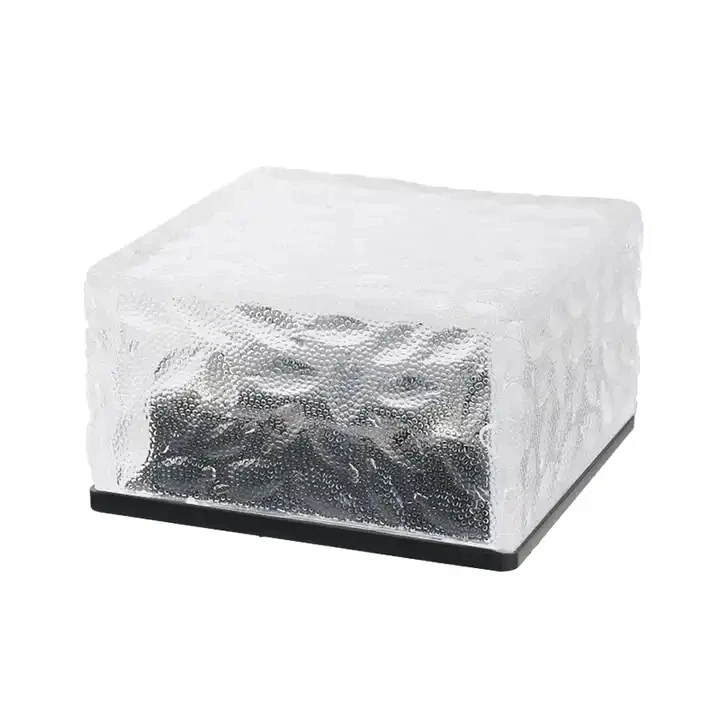 Solar LED Ice Floor Tile Light ABS Waterproof Outdoor 600 mah Color Tempered Glass Garden Decorative Light