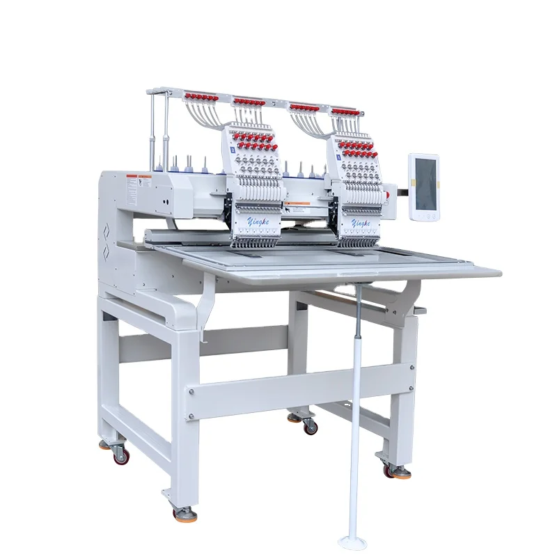 Yinghe 2 Heads 12 Needles Multifunctional Three in One Garment /Flat/Cap Embroidery Machine CE Computerized Double Monogram