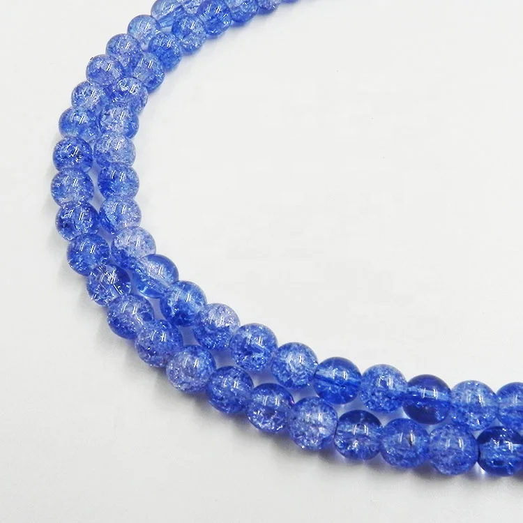 Wholesale Mixed Color Chinese Cracked Glass Crystal Beads Loose 6mm 8mm 10mm Crackle Beads for Jewelry Making with Custom Hole
