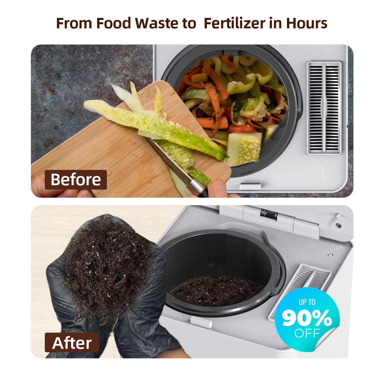 Automatic Composter System  Machine Rotary Electric Compost Maker Broyeur Compost Original Factory