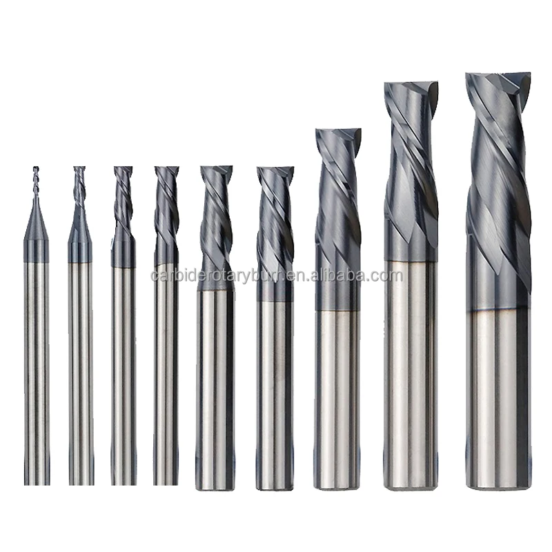 2 Flute Flat End Mills Router Bit 1-12Mm Tungsten Carbide Frees Hrc 45 Cnc Machine Milling Cutter