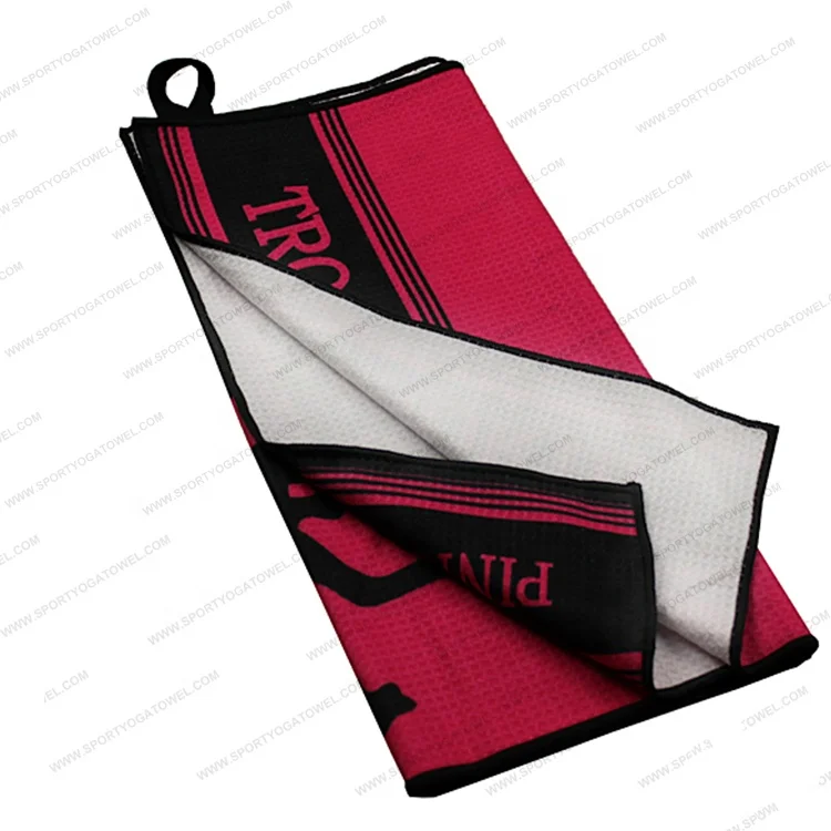 Professional Custom Personalized Printed Waffle Microfiber Golf Towels