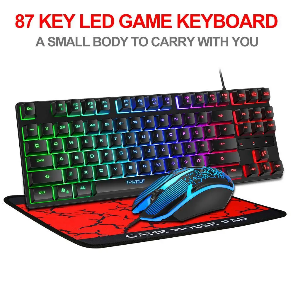 Лидер продаж игровая клавиатура RGB мышь комбинированная Проводная и для настольного ноутбука
