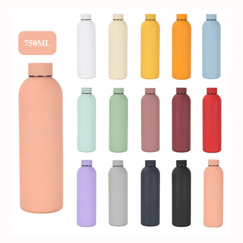 FX Factory Custom Logo 500ml Drink Insulated Bottles Rubber Coated Thermal Vacuum Double Wall 304 Stainless Steel Water Bottle