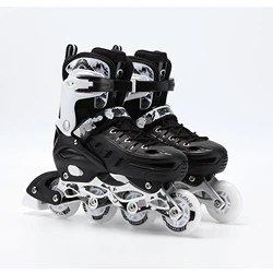 Adult Inline Skates Professional Adjustable Size PP Shell Roller Skates Shoes with 4 wheels Outdoor Flashing Skating