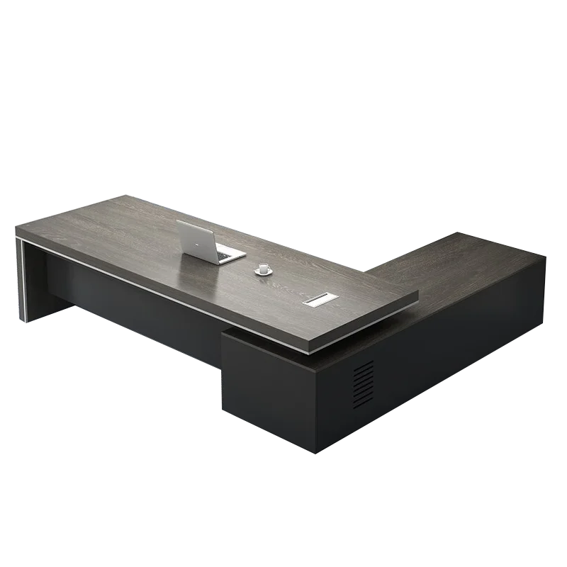 Оптовая продажа, индивидуальная офисная мебель высокого класса, современный офисный L-образный стол для босса, Большой Рабочий стол