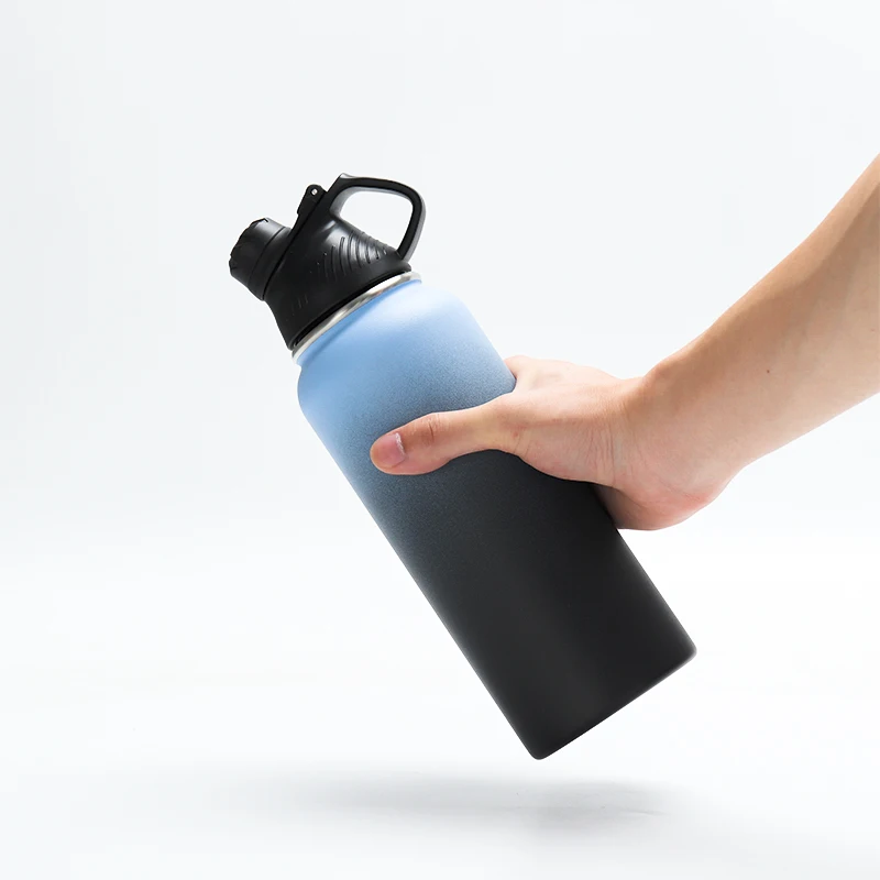 Gym Sports Insulated Water Bottle 1 Liter Cheap Kids School Stainless Steel Water Bottle With Straw Lid