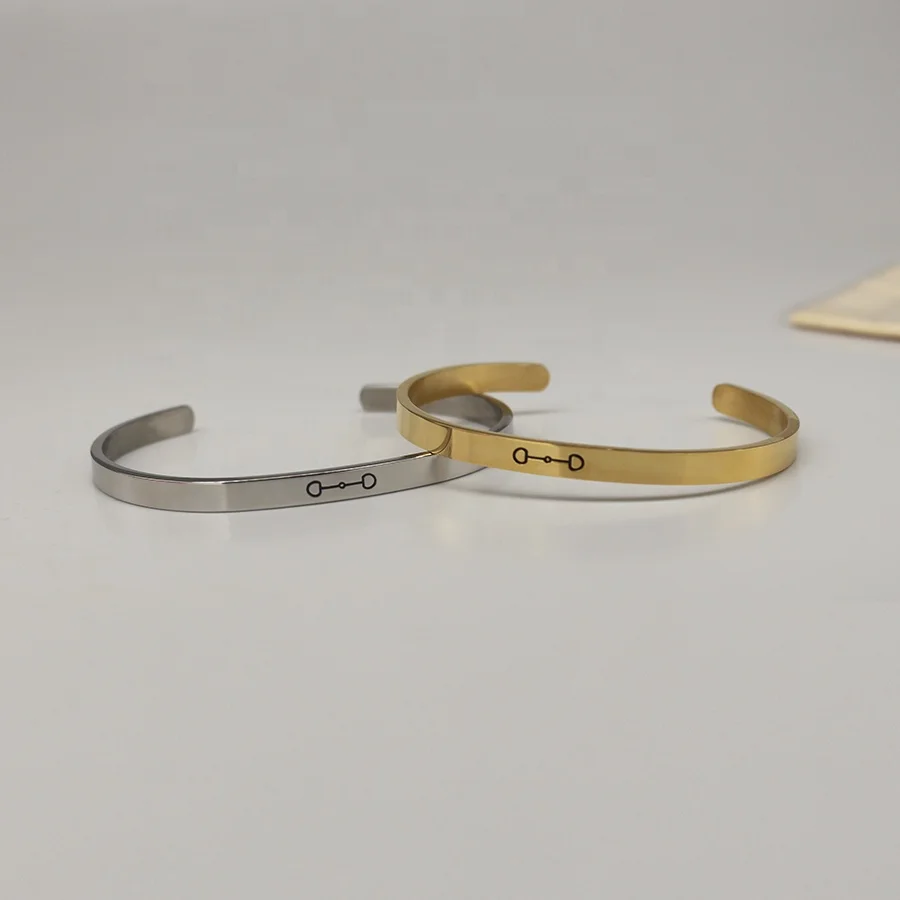 Newest Design Equestrian Horse Jewelry Adjustable Stainless Steel Silver Non Tarnish Horse Love Cuff Bangle Bracelet