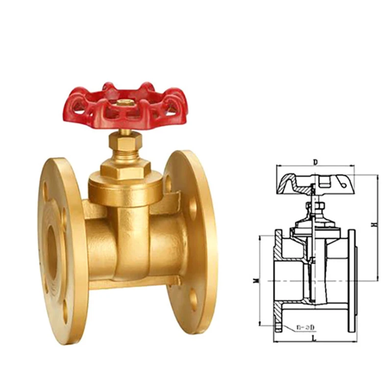 Support customized copper core water gate valve switch flange connection Z45W-16T brass flange gate valve