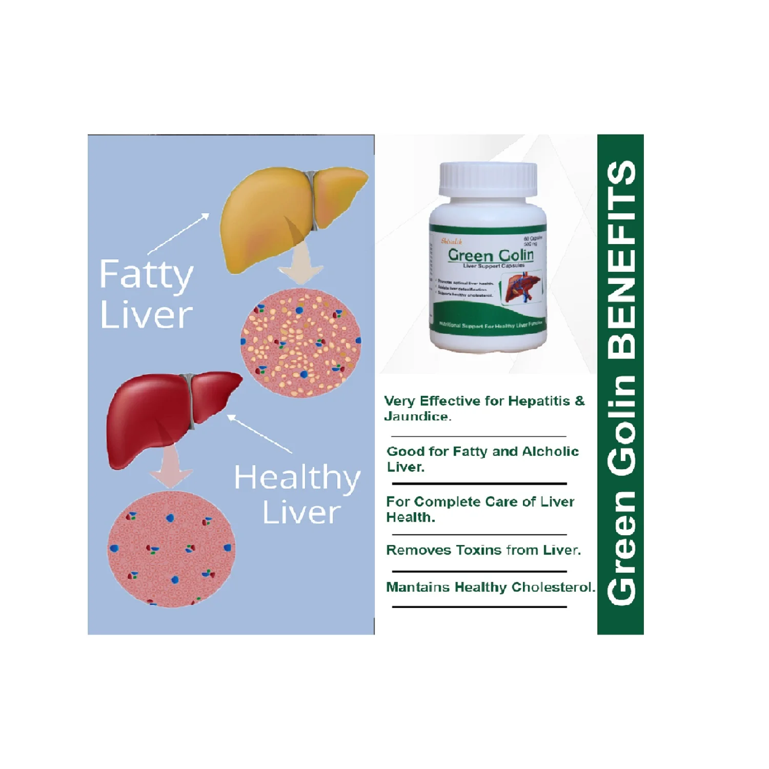 Green golin liver support capsule good for health