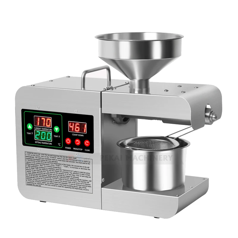 Electric Oil Press Extractor Automatic Nut Seeds Peanut Oil Expeller Oil Press Machine