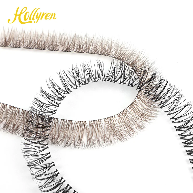 Hollyren Wholesale Segmented Eyelashes Kit Superfine Band Cluster Glue Selaer Applicator Diy Lash Extension Kit Oem Available
