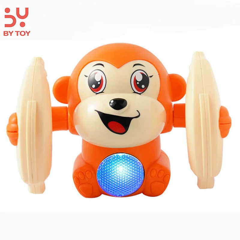 Cute Design Cool Light Music New Arrival Kid Toys Newborns Animal Toys Gift Electric Tumbling Monkey Kid Dancing Plastic Toy