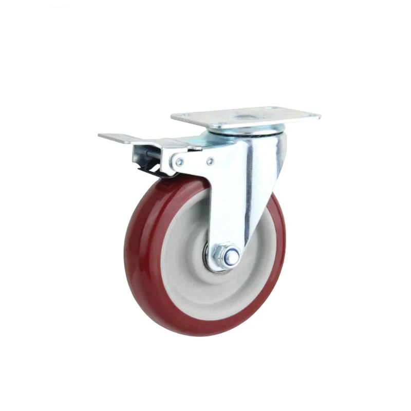 Heavy Duty Casters Industrial Caster Wheels 2.5/3/4/5Inch PU Wheels Swivel Steel Plate Caster Wheel