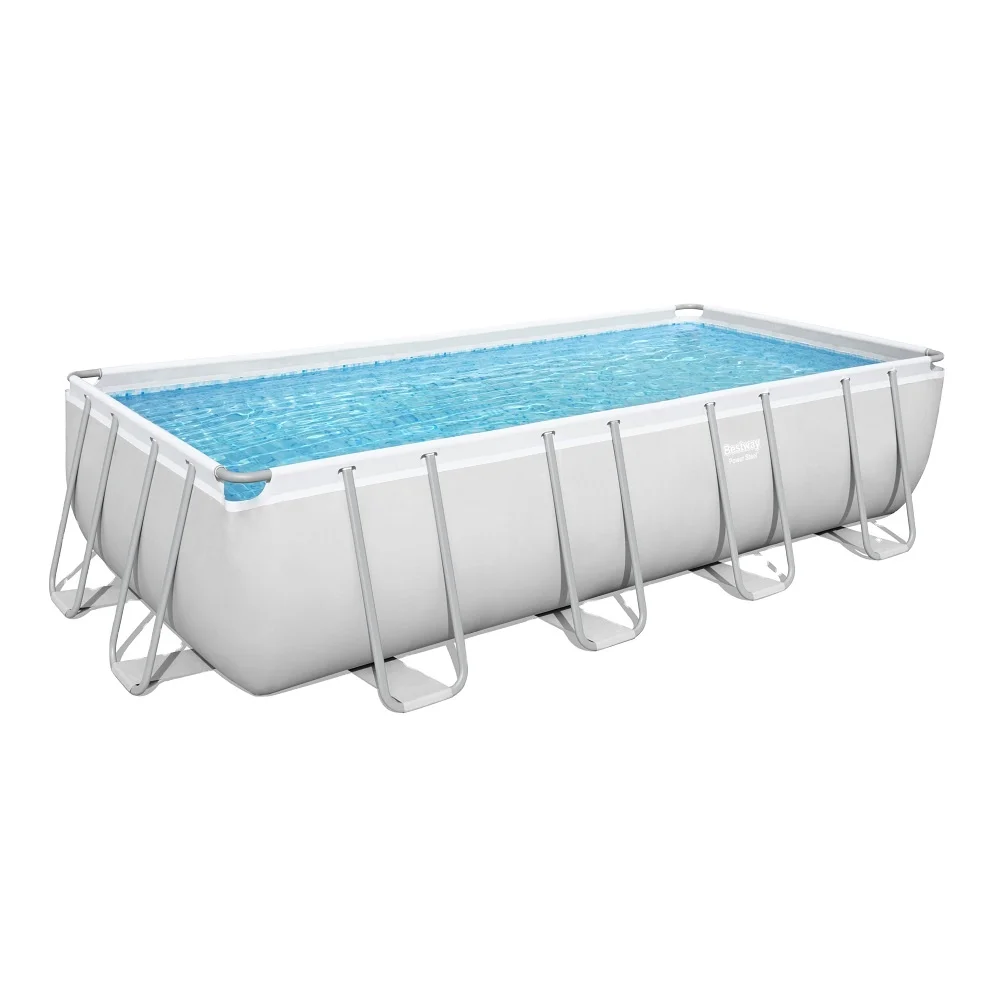 Bestway 56670 Outdoor Family Pool Large Rectangular Steel Frame Pool Size16ft Above Ground Swimming Pool Set