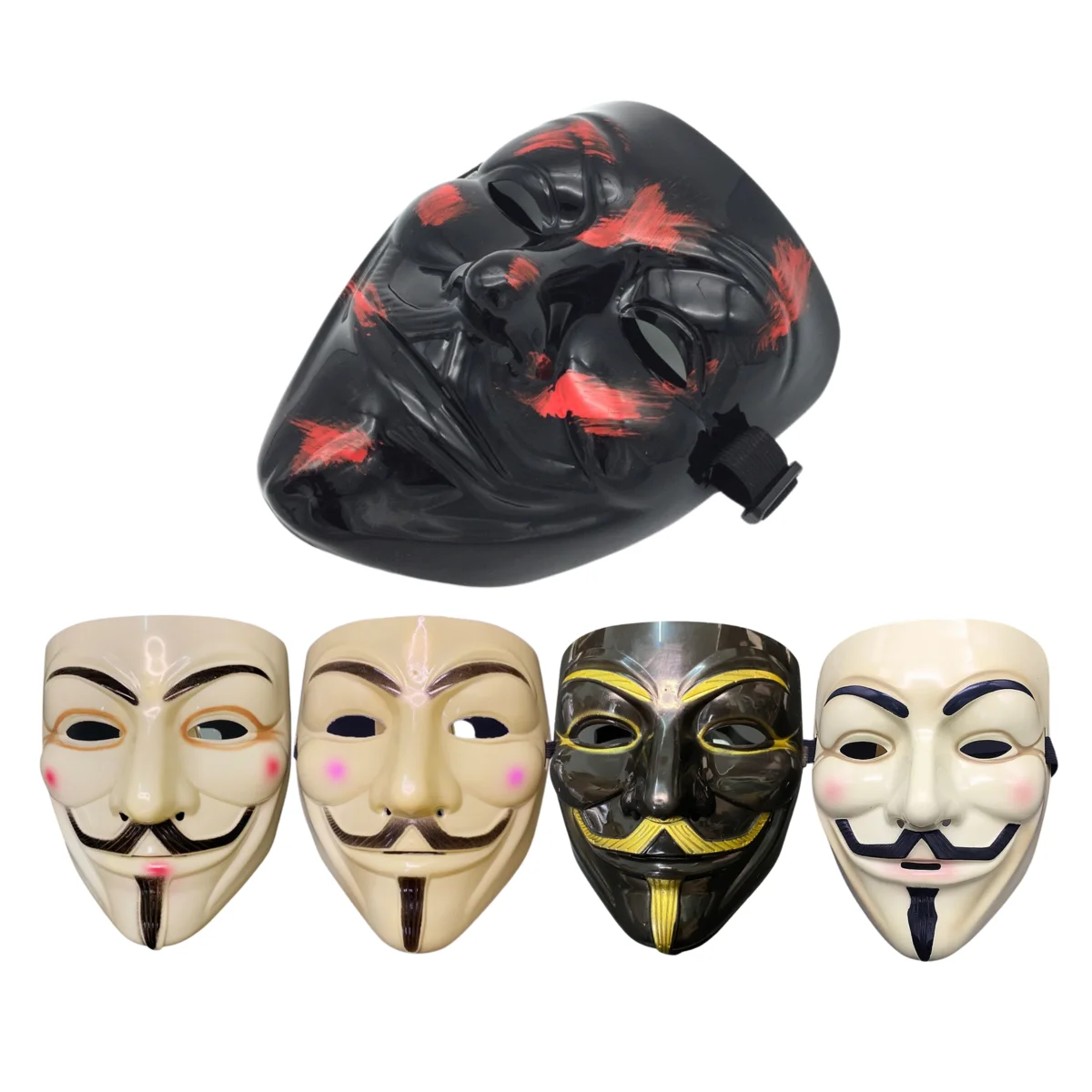 Halloween colored V for Vendetta Guy Fawkes Face Mask for Carnival Costume Party Props  Mask