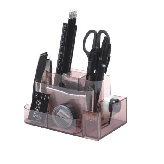 Office Plastic Desktop Good Pen Holder Colorful Accessory Transparent Desk Organizers