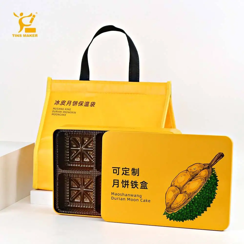 Durian snow skin Musang king mooncakes metal Packaging Hight Quality tin can