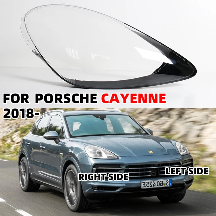 For Porsche Cayenne 2018 2019 2020 2021 Lamp Transparent Lampshade Lens Glass Cover Headlight Case Light Car Replacement