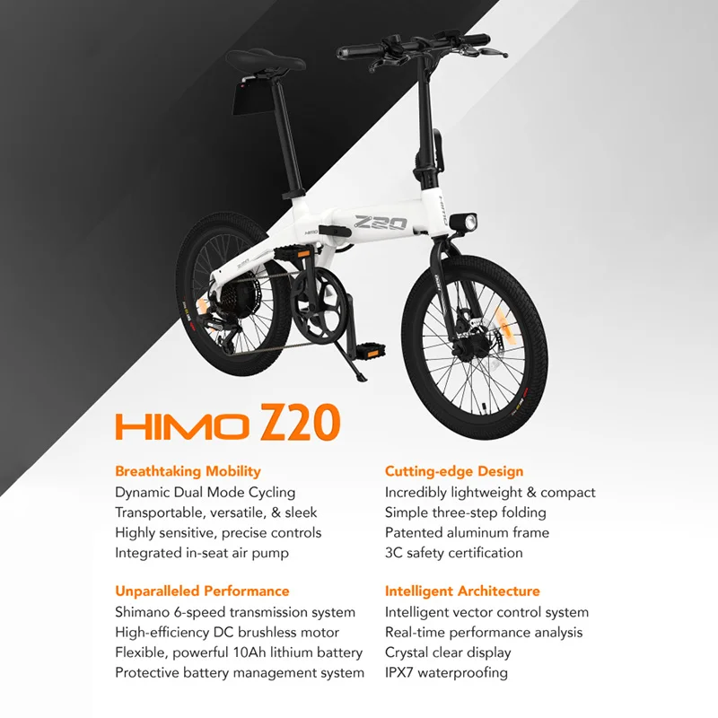ЕС склад в исходном HIMO C20 Z20 Z16 Электрический велосипед 250 Вт Мотор 36В 10Ah со скрытыми батареями складной 20 дюймов 2