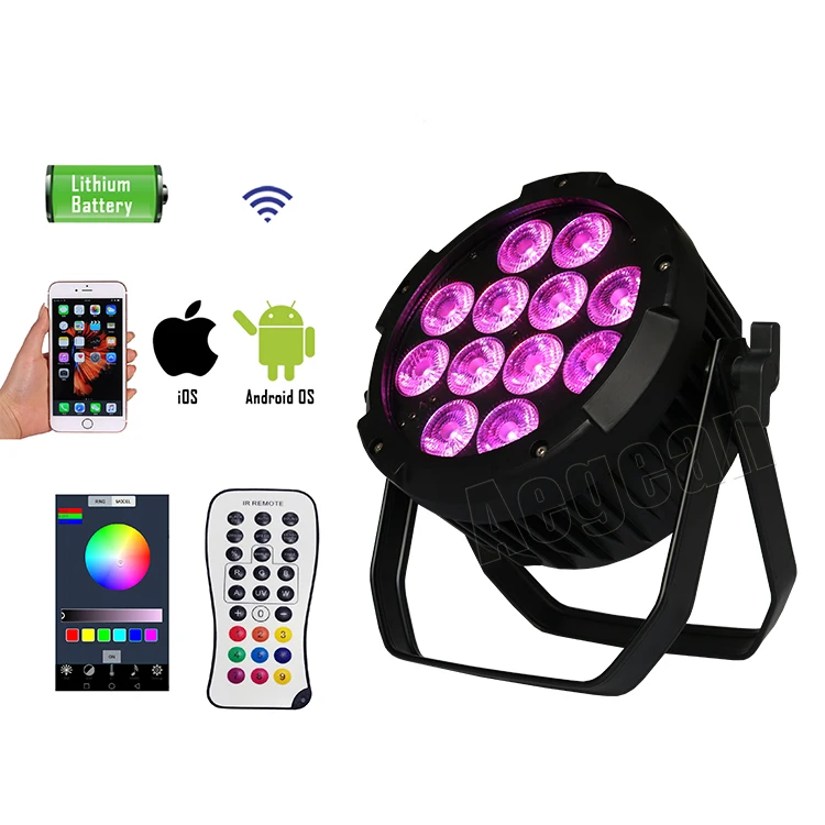 High Quality 12X15W Rgbw 4In1 Battery Powered Wireless Waterproof Led Par Light For Outdoor
