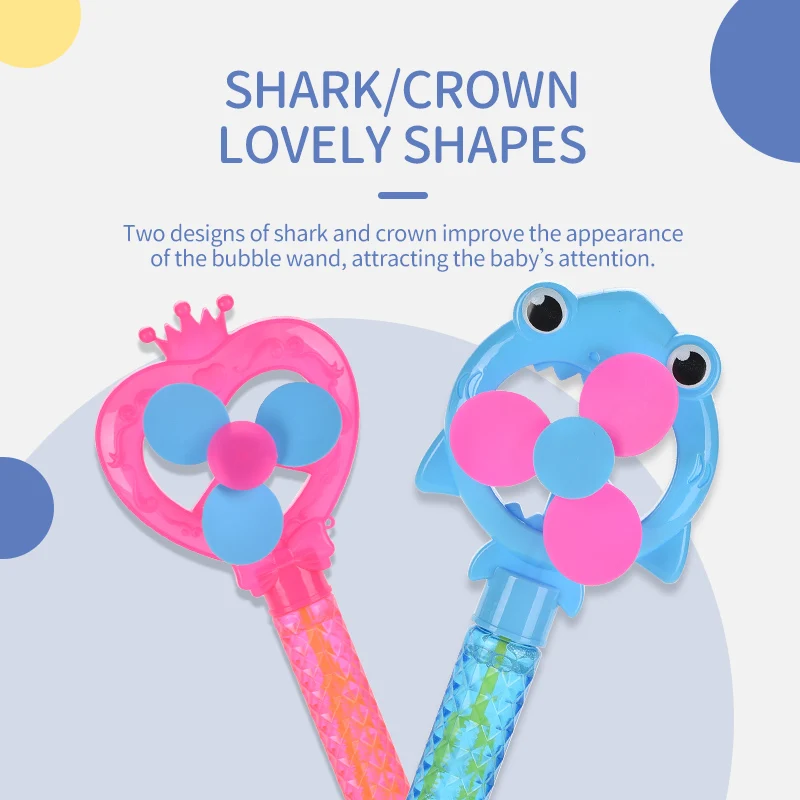 Summer party favors soap big giant water stick toy magic wand windmill crown bubble wand for children