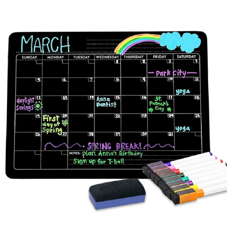 High Quality Custom Daily Weekly Monthly Planner Calender Todo List Fridge Magnetic Blackboard