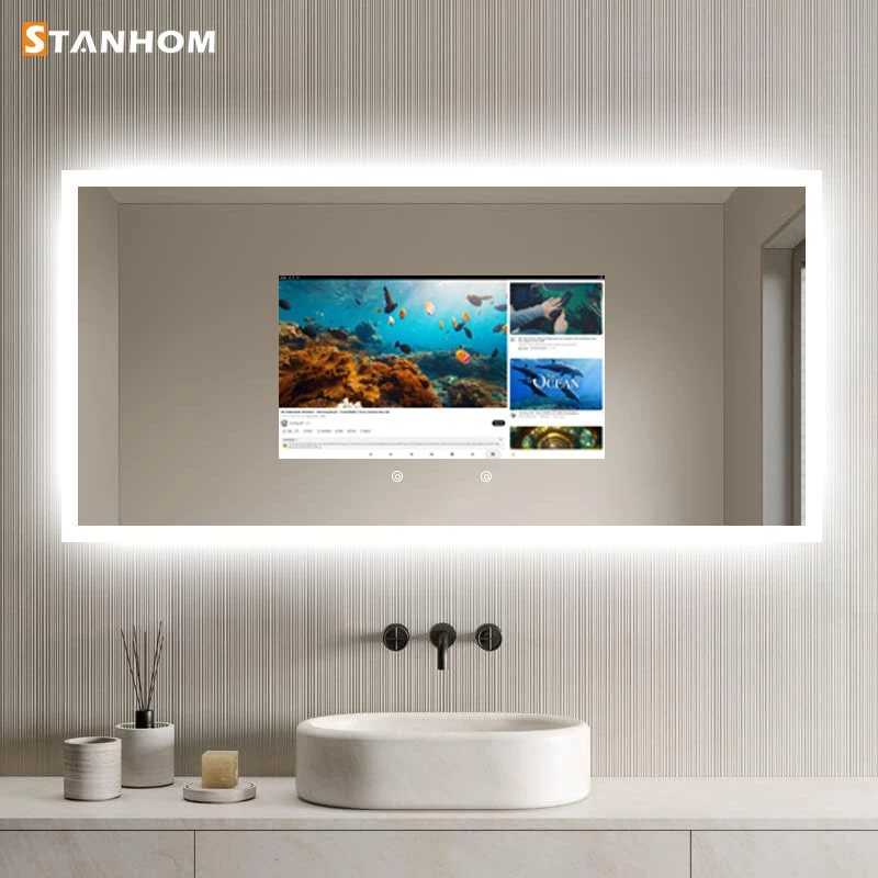 STANHOM ванная комната Android 11 умный светодиодный сенсорный экран зеркало