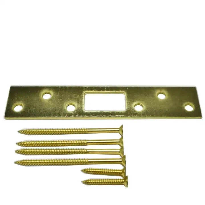 America hot sale polished brass or satin brass door lock strike plate