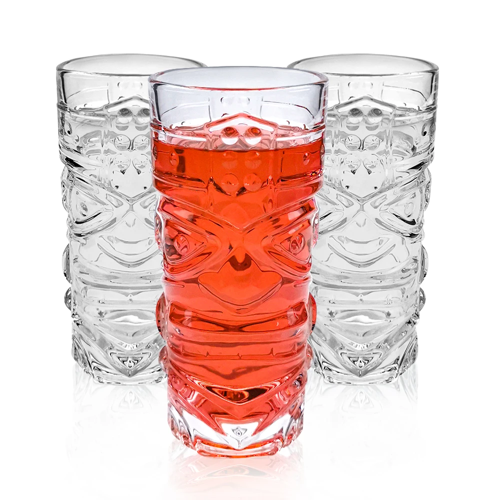 Wholesale Transparent Crystal  Wine Glasses Tall Water Drinking Cocktail Glass Tiki Wine Glasses