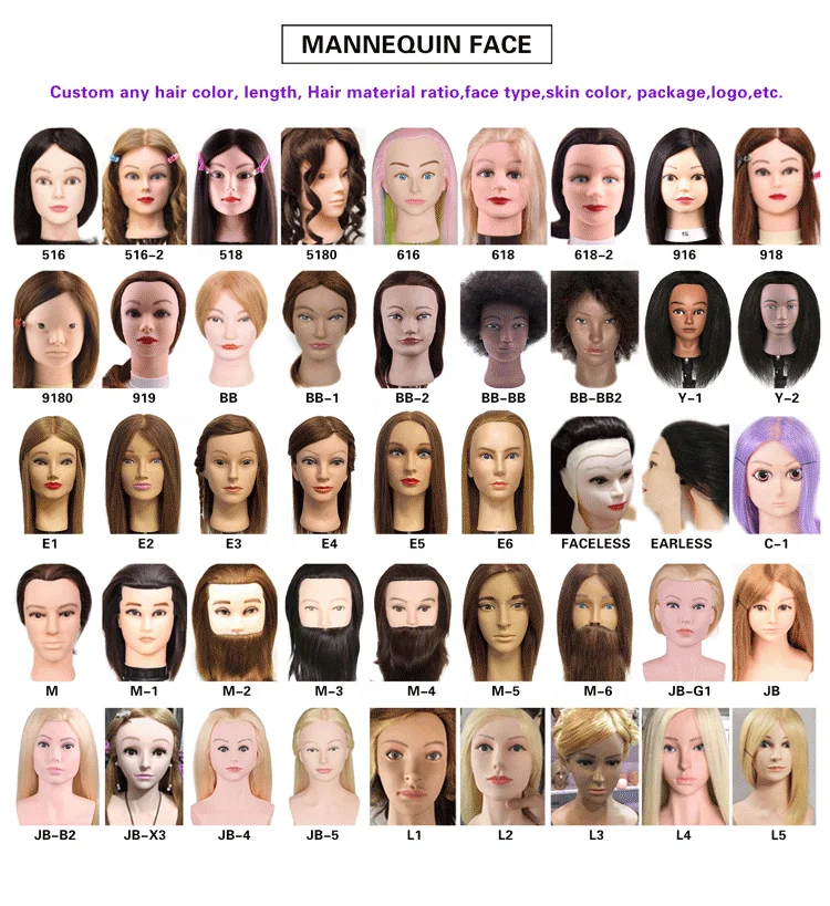 New style 100 human hair beauty hairdressing training heads hair dummy doll head for training practice mannequin head