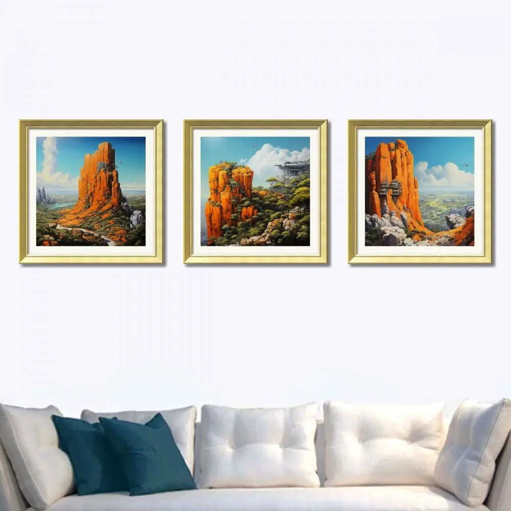 Scandinavian Style Nature Landscape Canvas Print Wall Art Framed Mural Decoration for Bedroom Home Decor