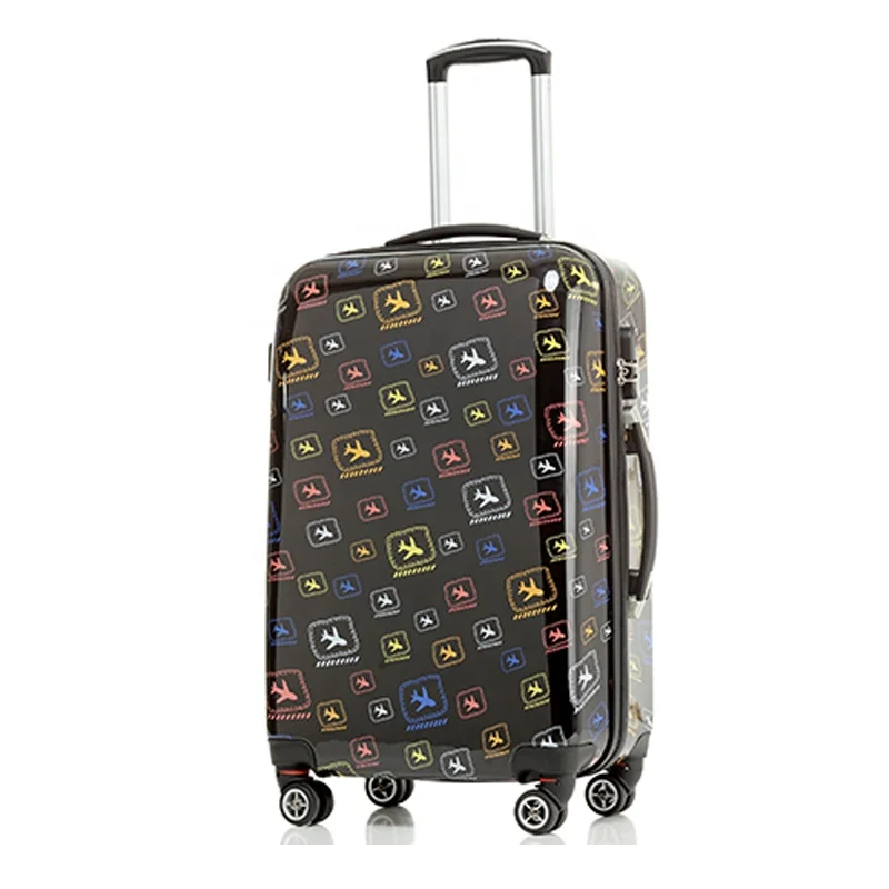 Custom printed Teenagers  Cute Wheel Suitcase With colorful pattern