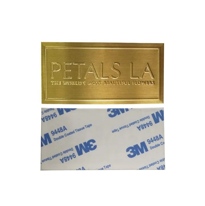 China Manufacturer custom logo antique bronze metal label with sticker