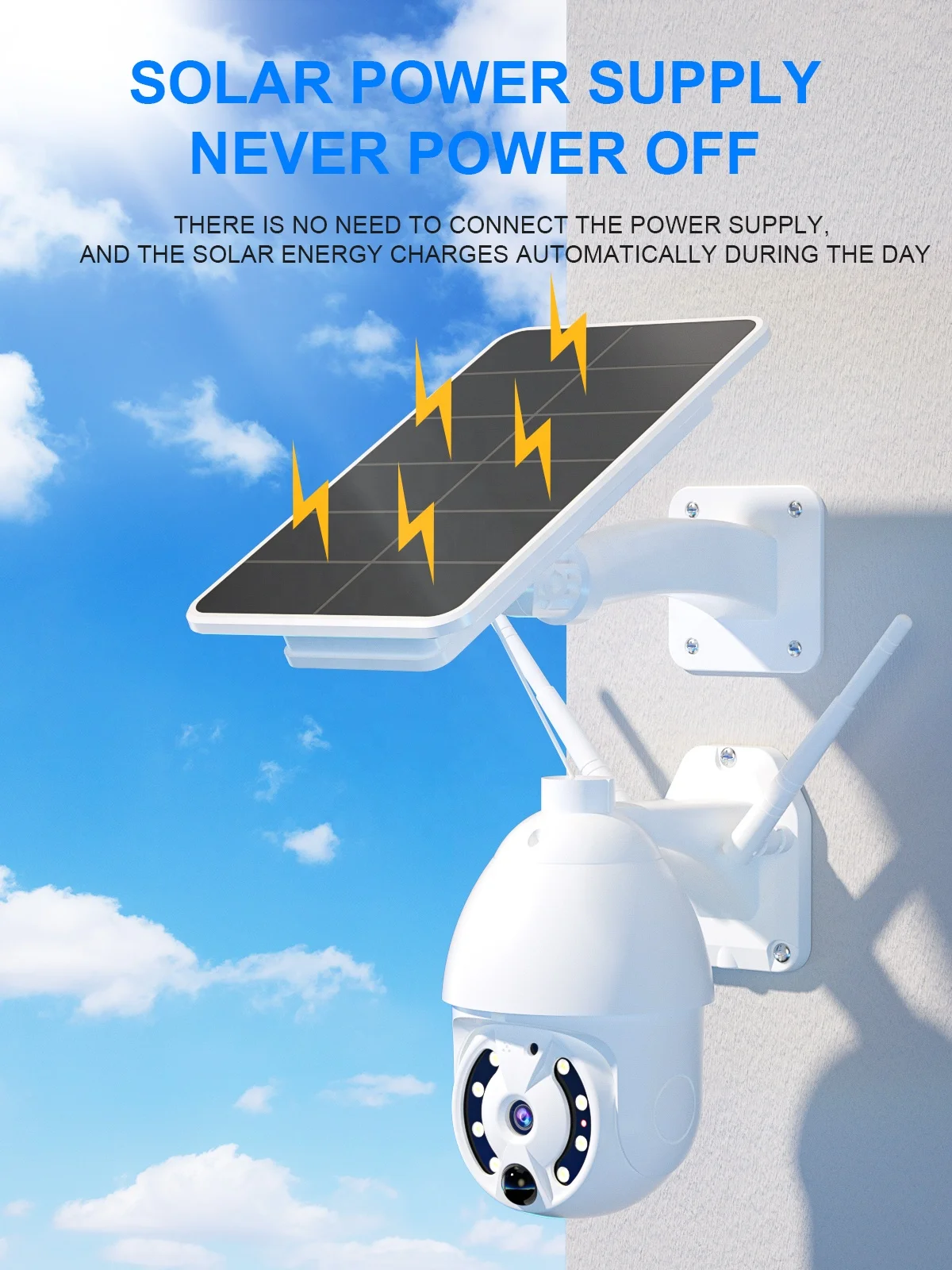 WiFi Wireless solar power camera 4G sim Card Slot CCTV Security IP Camera Outdoor wifi cctv camera