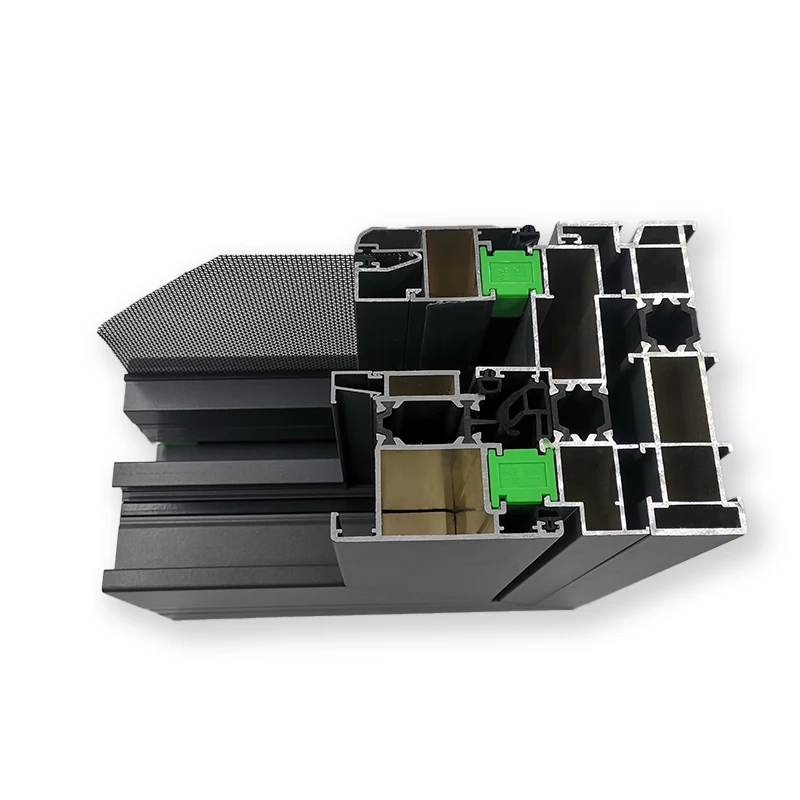 Custom Top Window Manufacturer Double Glazed Tempered Glass Black Aluminum Slide Windows