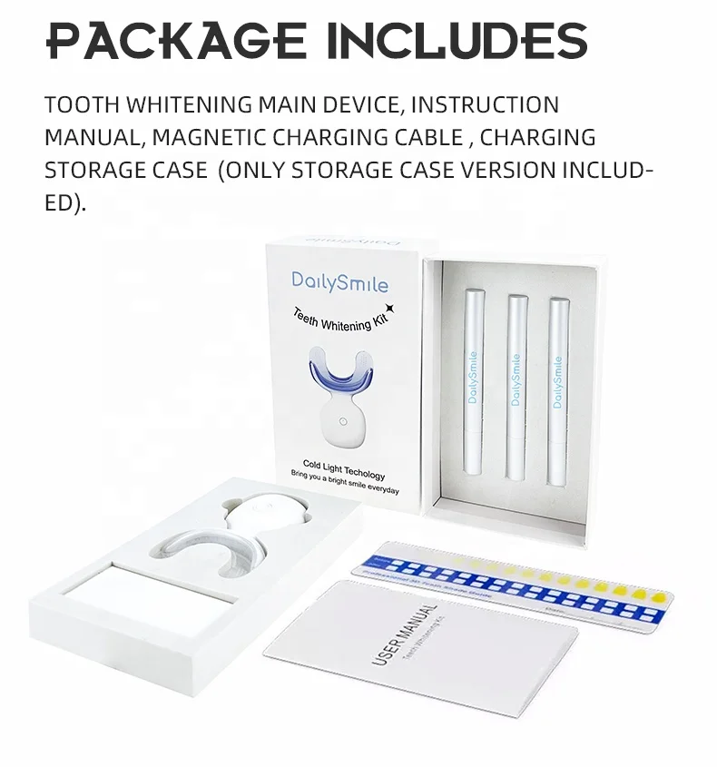 Teeth Dental Teeth Whitening Kits medical grade  405nm purple led light with Wireless charging disinfection case