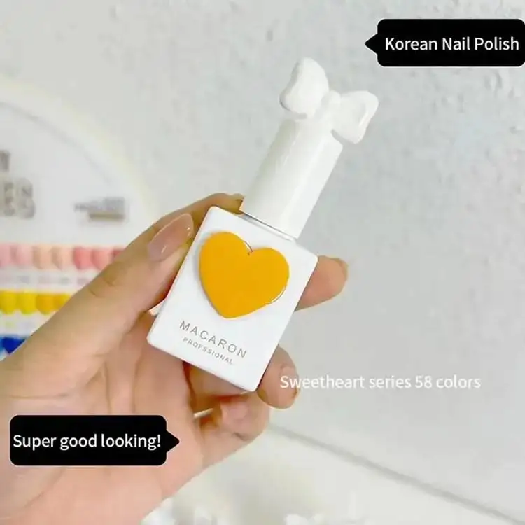 Light Color OEM Wholesale Supplies 15ml Vegan Gel Nail Polish Heart Bottle Nail Gel Private Label Gel Nail Polish Set Box