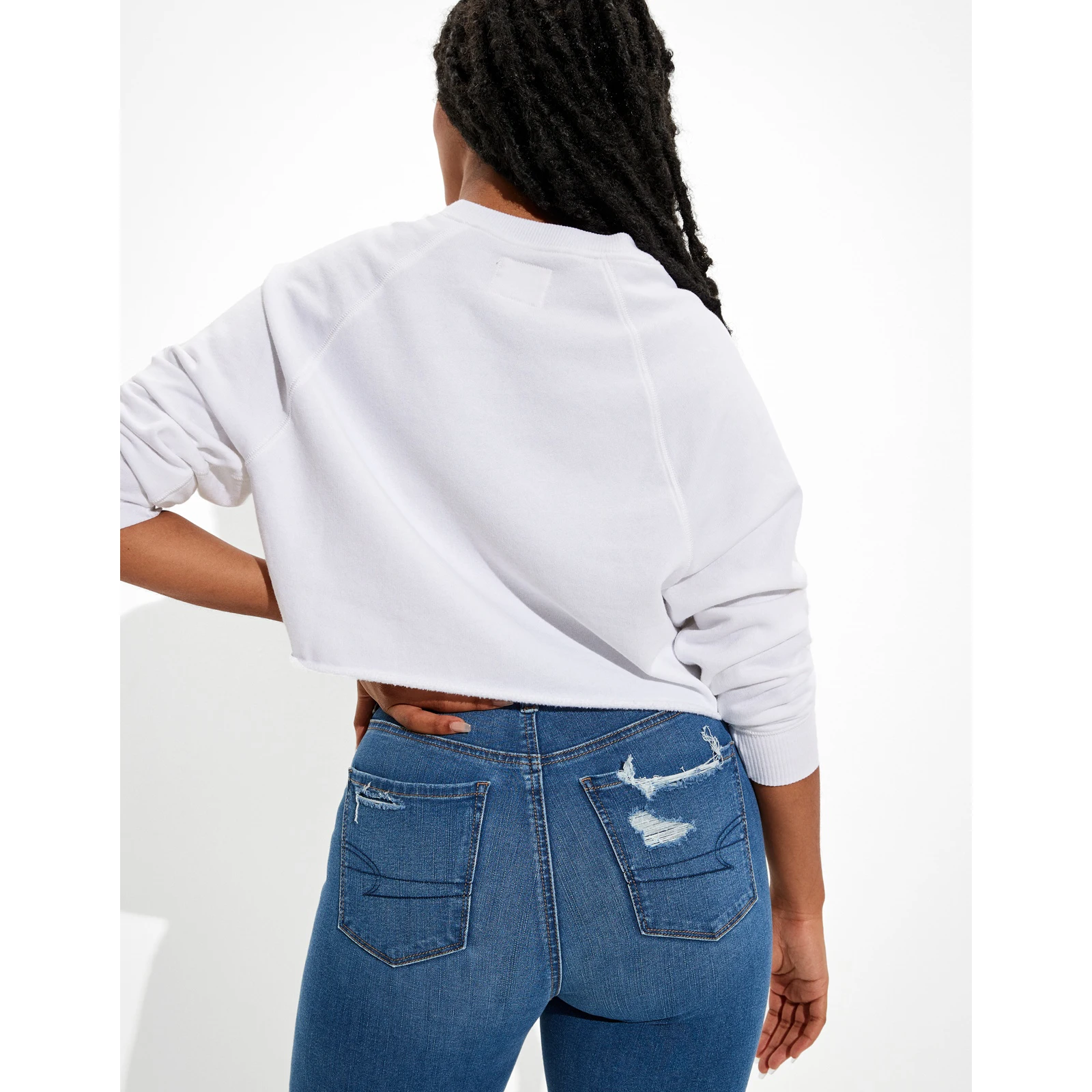 Super Soft New Four Way Stretch Women Denim Jeans Distressed Jeans Women Cropped Jeans For Women