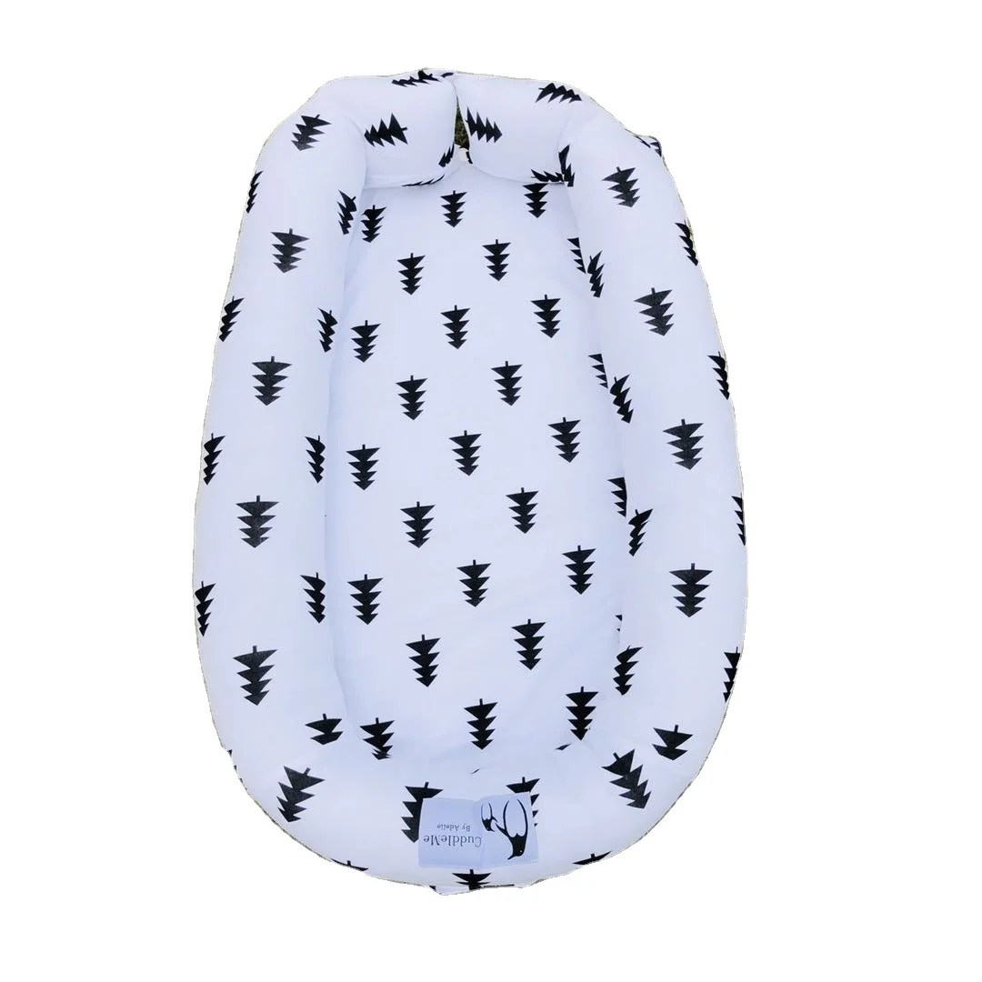 Nest Bed Organic Babynest Pink and Gray Co Sleep Nest Newborn Boy Crib Pod Newborn Baby Girl Bed Cocoon Snuggle Bed Baby  Lounge