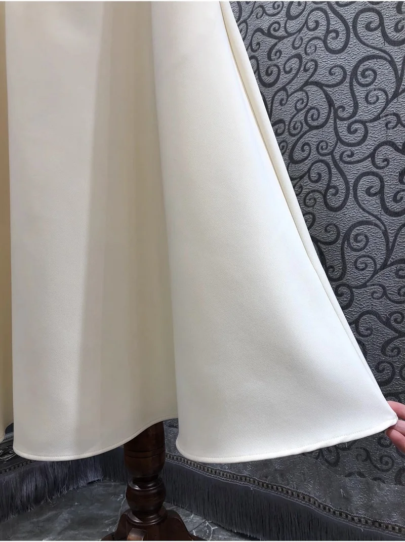 Top Quality New 2024 Autumn Winter Long Skirt Women Pocket Patchwork High Waist Long Beige Red Maxi Gown Skirt Party Club Wear