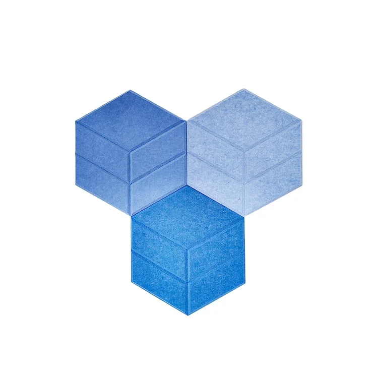 High Quality Hotel Only Fire-retardant 100% Pet Material Material Hexagon Acoustic Panel
