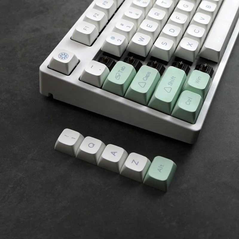 Ice Crystal Mint Keycaps 130 Keys XDA Profile Keycap PBT Dye Sublimation Keycap With 1.75u 2u Shift MAC 1.5U