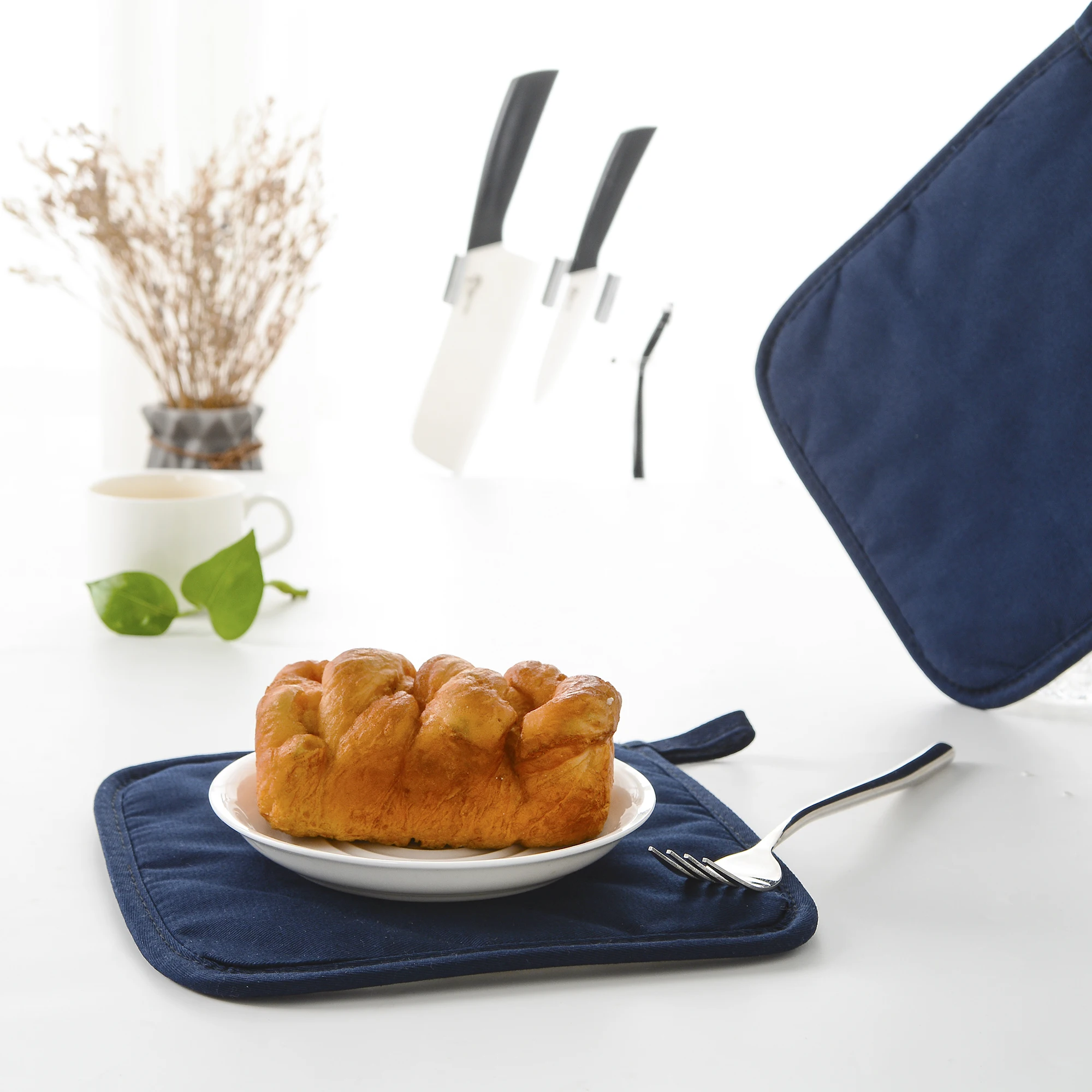 Christmas gift 100% Cotton Blue Terry Pot Holder