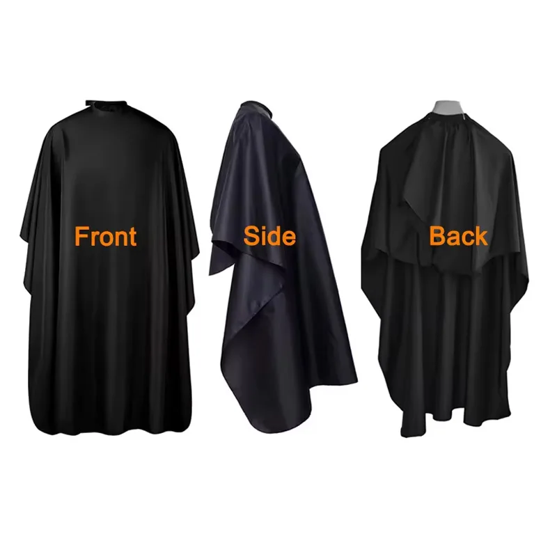 Wholesale polyester waterproof Custom logo gown black salon barber hairdresser apron cape