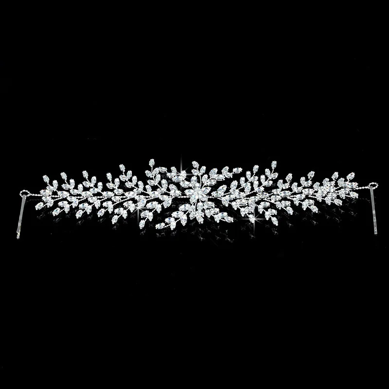 Zirconia Headpiece Soft Geometric Flower Fashion Design Wedding Party Hair Accessories Elegant Women BC4702 Corona Princesa