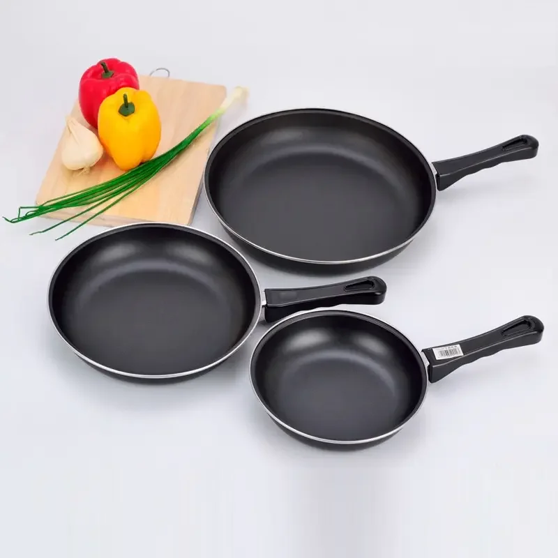 12 Inch Nonstick Frying Pans Iron and Stainless Steel Kitchen Induction Cooker Gas Frying Pan Suitable No Lid Non Stick