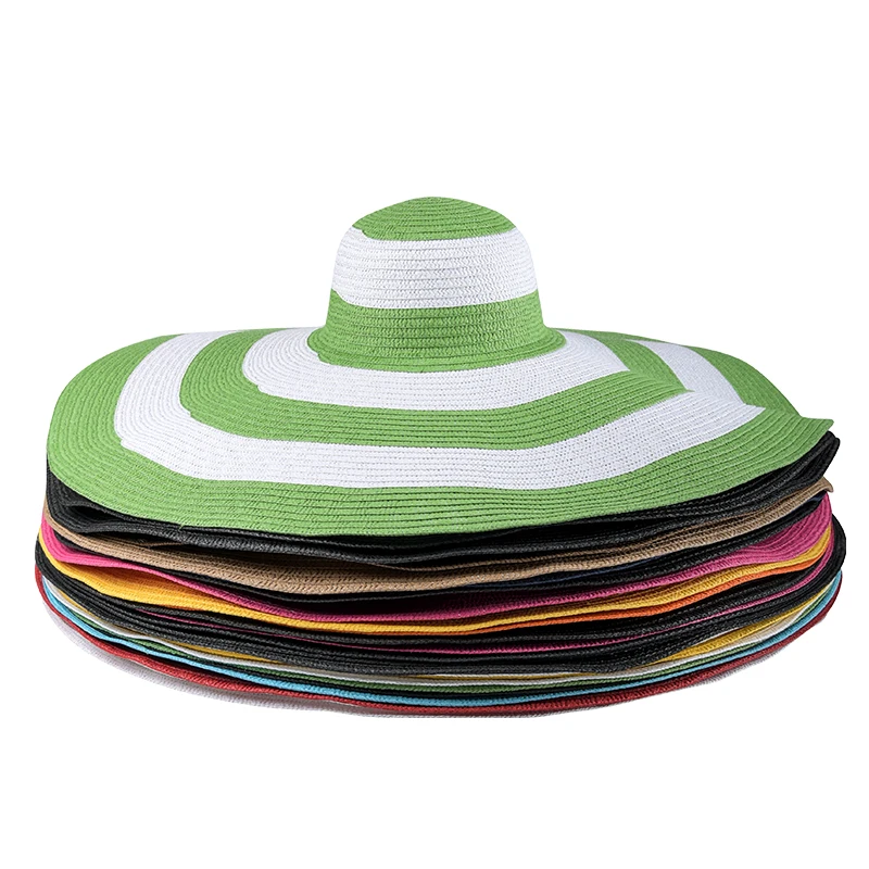 JAKIJAYI Casual Oversized Brim Sunshade Straw Hat Fashion Wild Dome Holiday Beach Straw Hat Summer Foldable Straw Hat