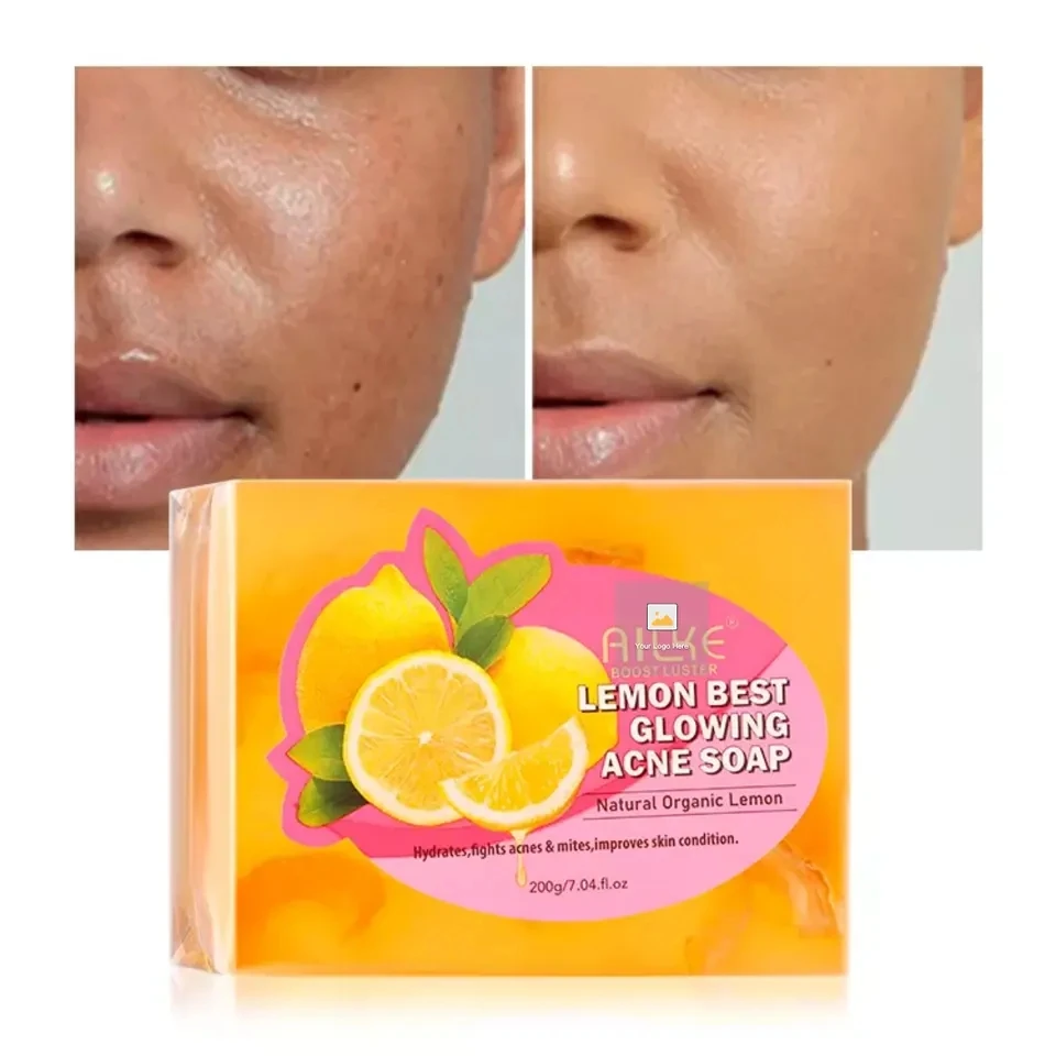 AILKE Lemon moisturizing acne shrinking pores brightening handmade soap in addition to mite sterilization soap OEM Private logo